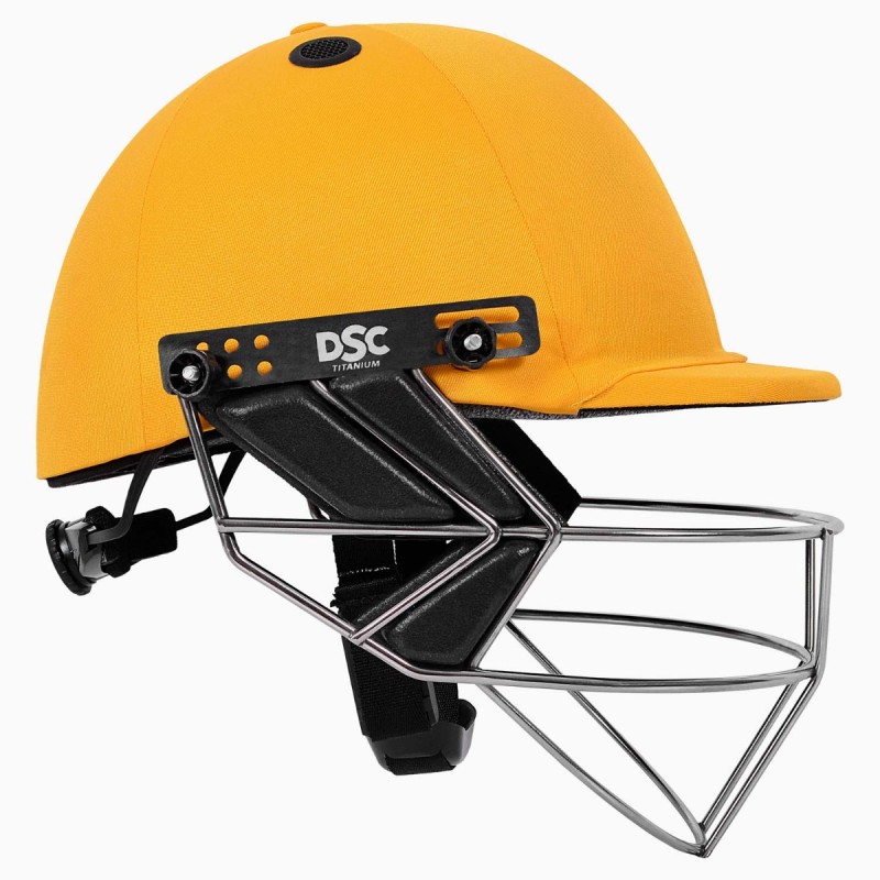 DSC Fort 44 Lite Titanium Cricket Helmet, Yellow, Large DSC Fort 44 Lite Titanium Cricket Helmet, Yellow, Large