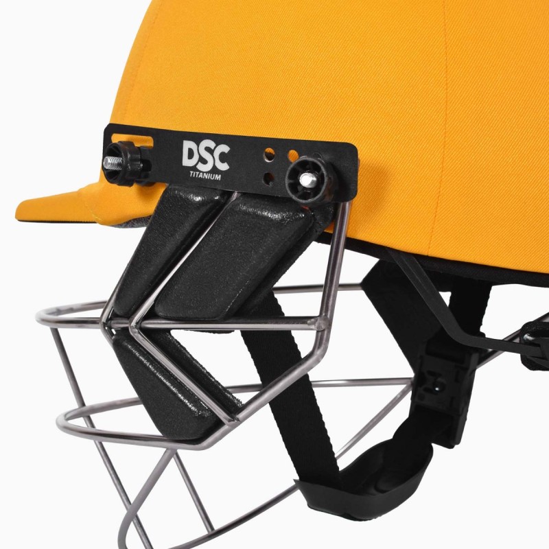 DSC Fort 44 Lite Titanium Cricket Helmet, Yellow, Large DSC Fort 44 Lite Titanium Cricket Helmet, Yellow, Large