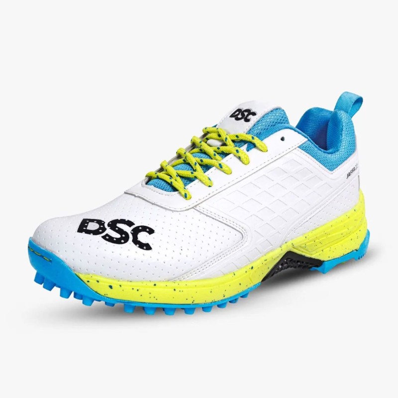 DSC Jaffa 22 Cricket Shoes (White / Lime Yellow)