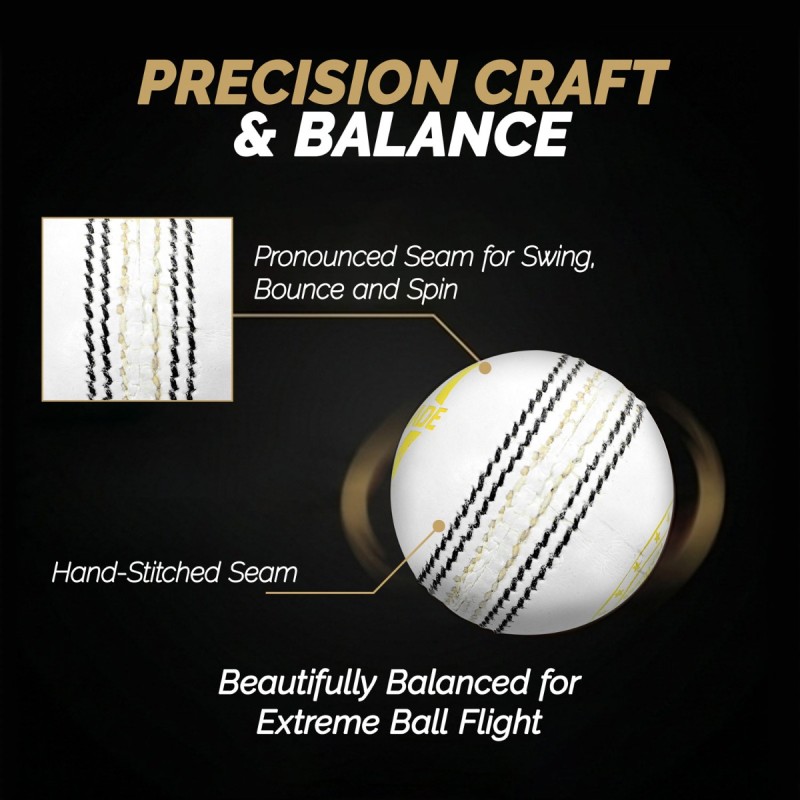 DSC Match Grade Leather Ball, White DSC Match Grade Leather Ball, White