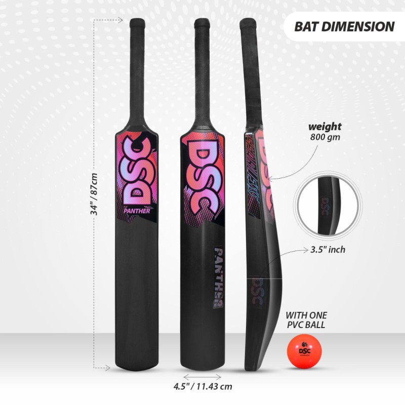 DSC Panther Plastic Bat (Black, Mens), Mens