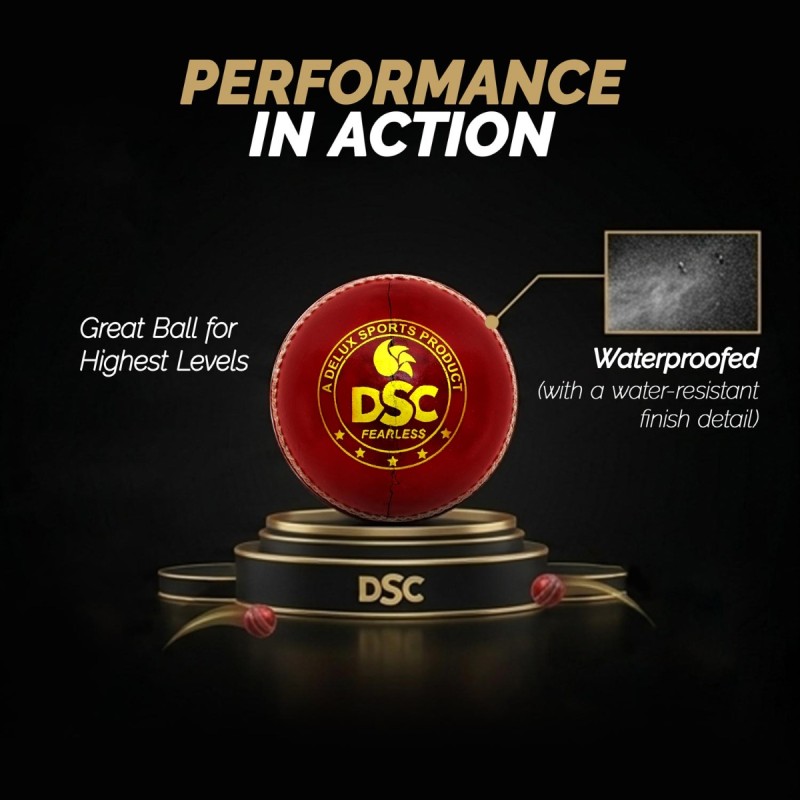 DSC Premier Leather Ball, Red DSC Premier Leather Ball, Red