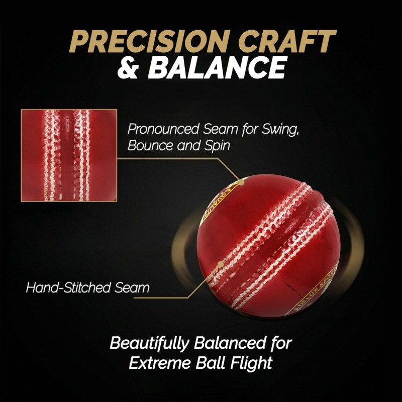 DSC Premier Leather Ball, Red DSC Premier Leather Ball, Red
