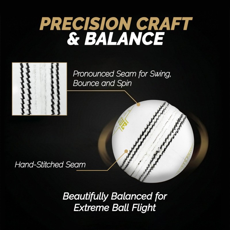 DSC Pro League Leather Ball, White DSC Pro League Leather Ball, White
