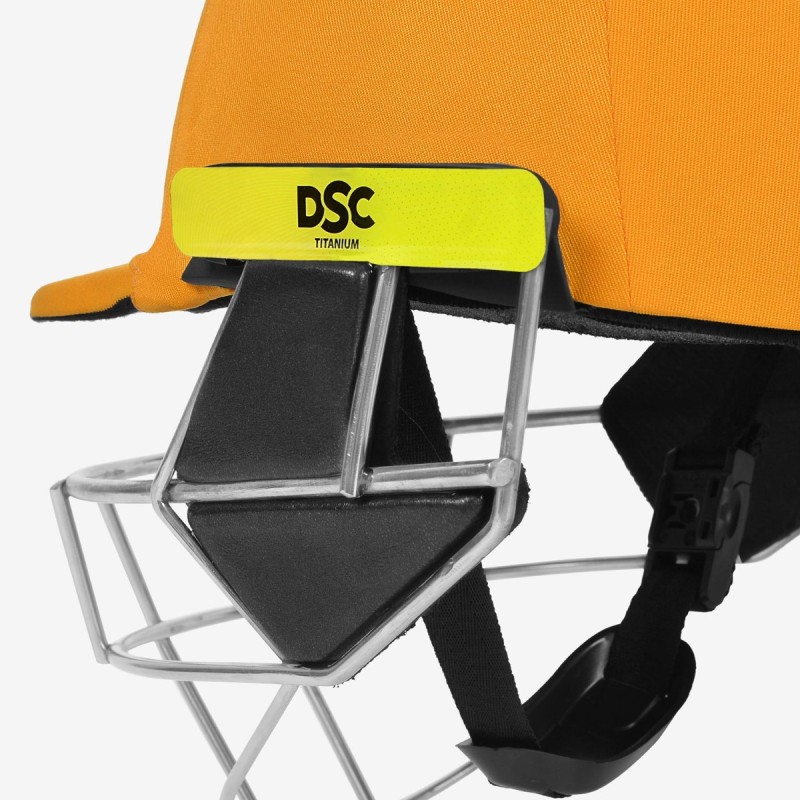 DSC Scud Titanium Cricket Helmet, Yellow, Large DSC Scud Titanium Cricket Helmet, Yellow, Large
