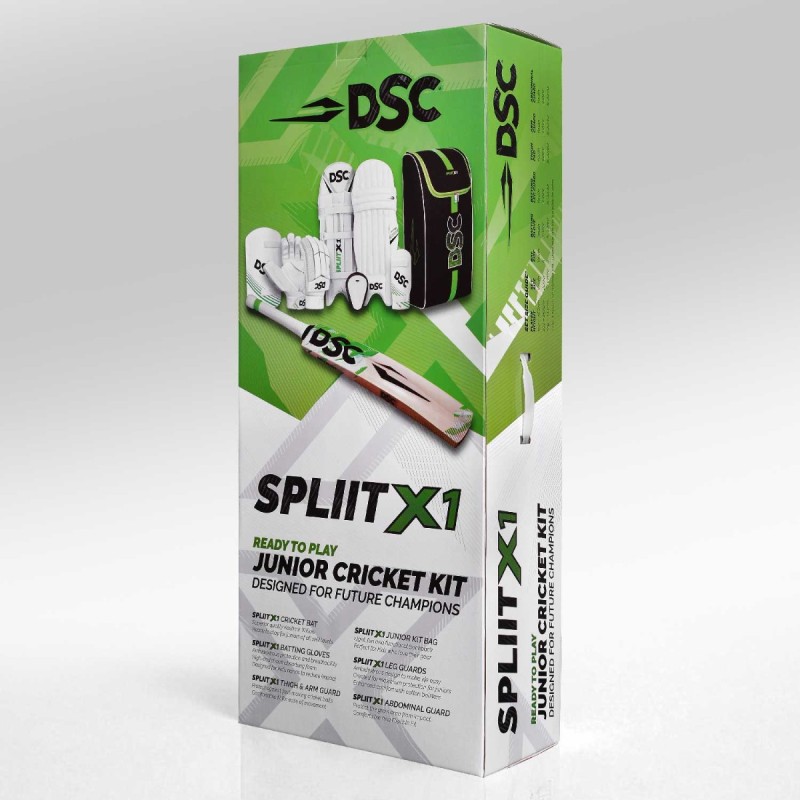 DSC Spliit X1 Junior Kashmir Willow Cricket Kit, 3 DSC Spliit X1 Junior Kashmir Willow Cricket Kit, 3