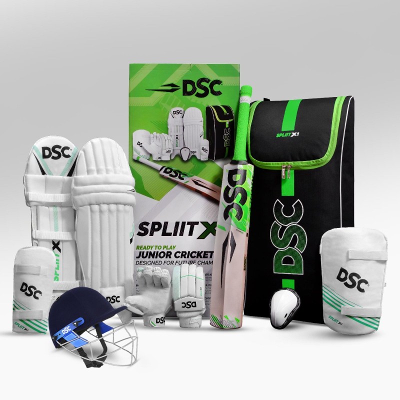 DSC Spliit X1 Junior Kashmir Willow Cricket Kit with Helmet