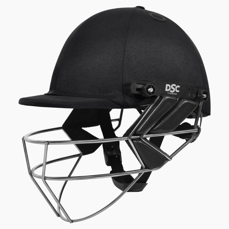 DSC Fort 44 Lite Titanium Cricket Helmet, Black, Large DSC Fort 44 Lite Titanium Cricket Helmet, Black, Large