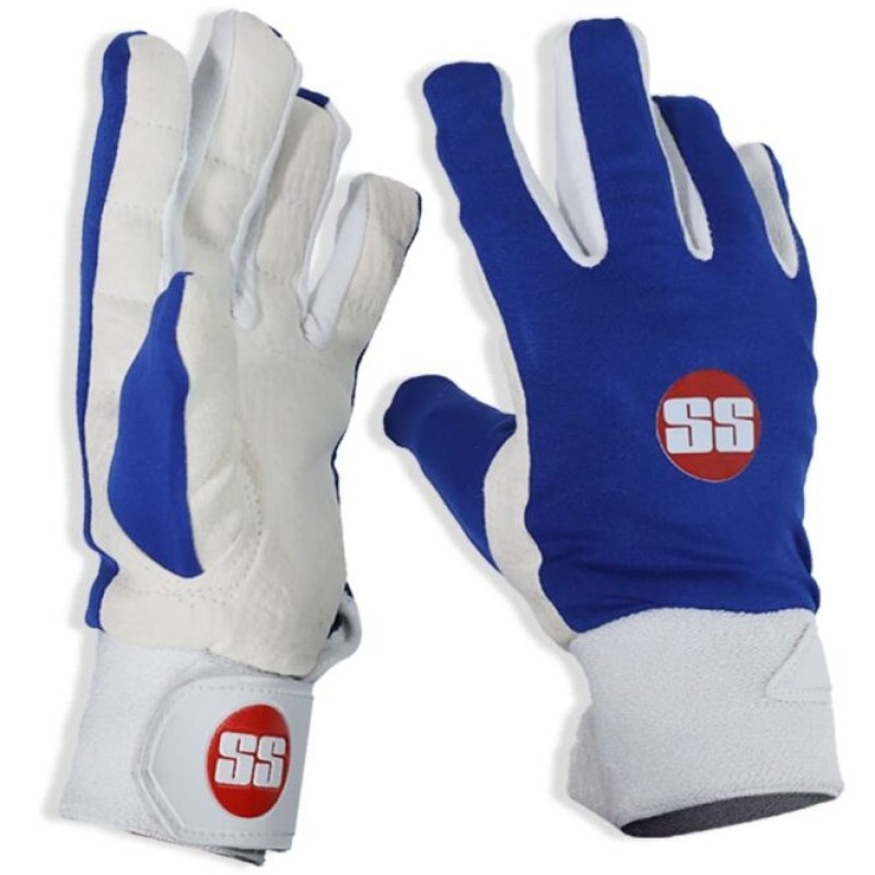SS WK INNER GLOVES LYCRA WHITE/BLUE Inner Gloves