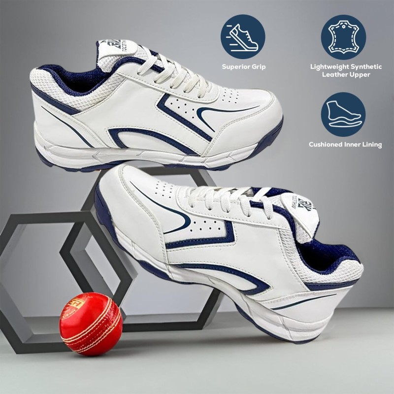 Whitedot Winged Cricket Shoes White