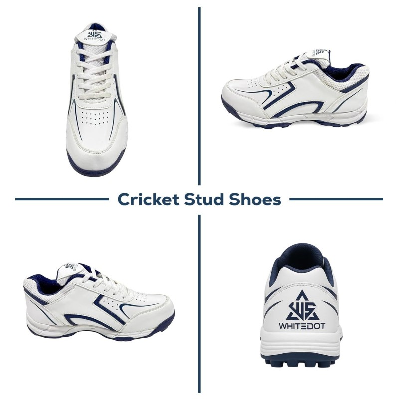 Whitedot Winged Cricket Shoes White