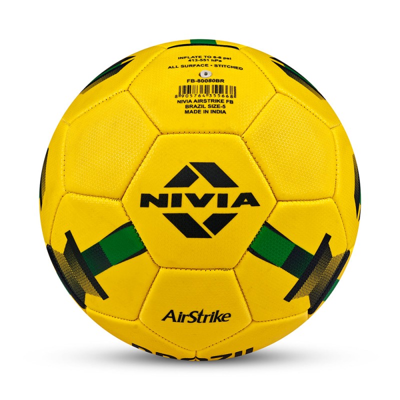 Nivia Air Strike Football NO. 5 - Brazil - Multi Color Nivia Air Strike Football NO. 5 - Brazil - Multi Color