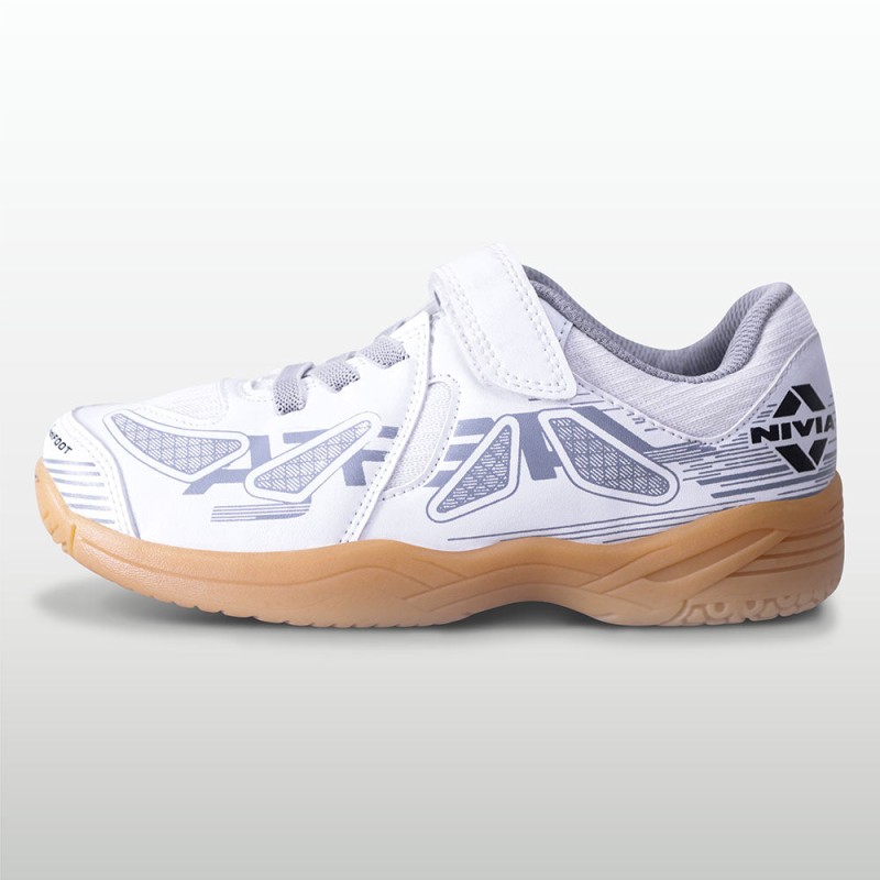 Nivia Appeal 3.0 Kids Badminton Shoe - White Grey