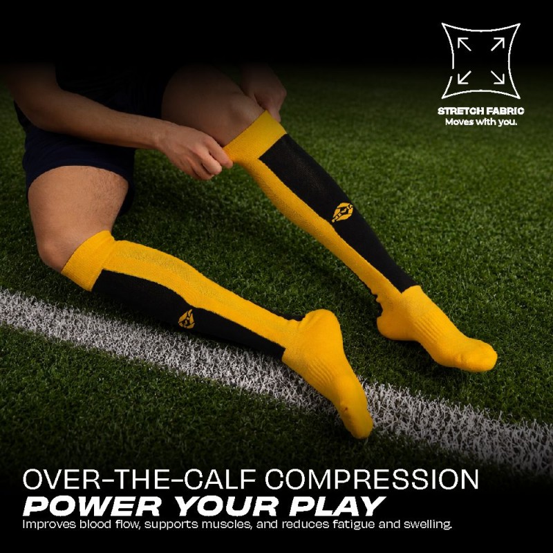 Nivia Ashtang Grip Stocking - Yellow/Black Nivia Ashtang Grip Stocking - Yellow/Black
