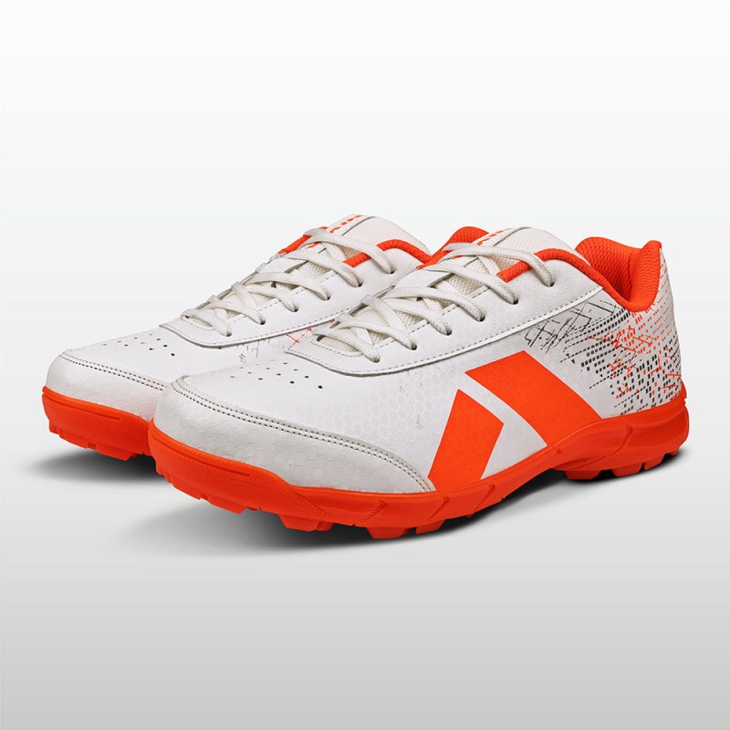 Nivia Bounce Cricket Shoe - White Orange Nivia Bounce Cricket Shoe - White Orange