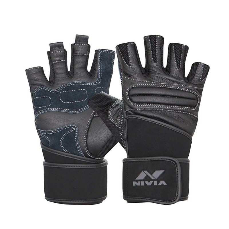 Nivia Carbon Weightliftng Gloves - Black