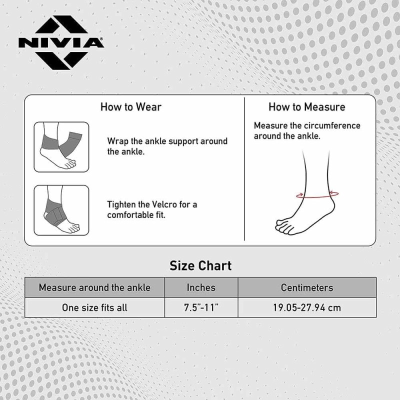 Nivia Compression Ankle Wraps with Velcro, Ankle Sleeves, Braces or Wraps , For Compression & Circulation Available in S | M | L | XL & Sky BlueColor , Used for Rehabilitation & Recovery - Dark Grey Nivia Compression Ankle Wraps with Velcro, Ankle Sleeves, Braces or Wraps , For Compression & Circulation Available in S | M | L | XL & Sky BlueColor , Used for Rehabilitation & Recovery - Dark Grey