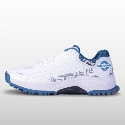 Nivia Crick 1000 2.0 Cricket Shoes - White/Gulf Coast
