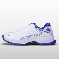 Nivia Crick 1000 2.0 Cricket Shoes - White/Nautical Blue