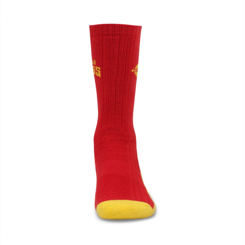Nivia PUNJAB KINGS X NIVIA CRICKET COTTON MID CALF SOCKS - Red Golden