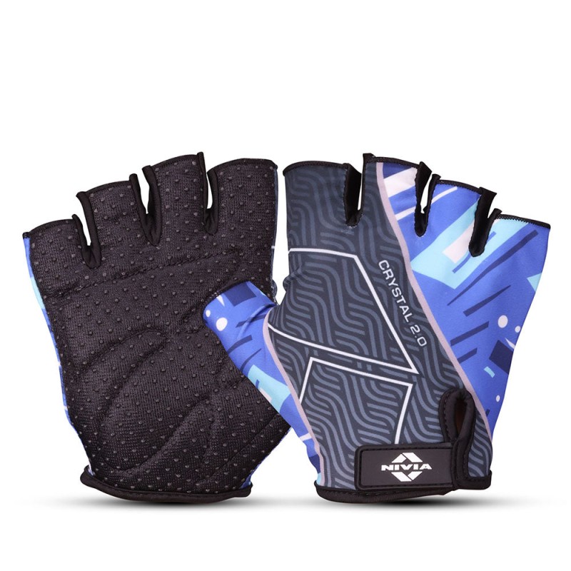 Nivia Crystal 2.0 Gym Gloves - Blue