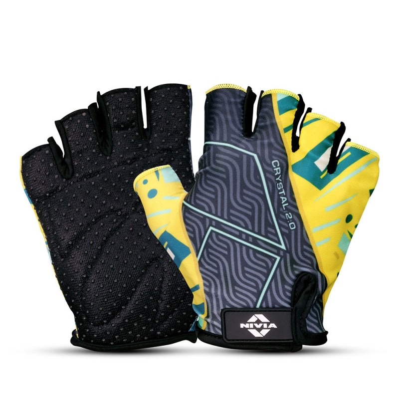 Nivia Crystal 2.0 Gym Gloves - Yellow