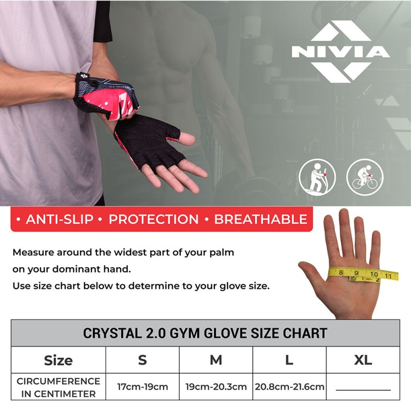 Nivia Crystal 2.0 Gym Gloves - Yellow