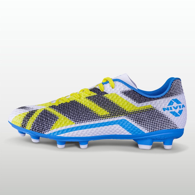 Nivia Dagger Men's Football Studs - White/Blue Nivia Dagger Men's Football Studs - White/Blue