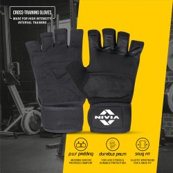 Nivia Enduro Cross Training Gloves - Black Nivia Enduro Cross Training Gloves - Black