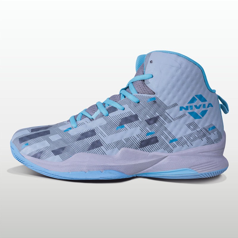 Nivia Engraver 2.0 Basketball Shoes - Grey / Sky Blue Nivia Engraver 2.0 Basketball Shoes - Grey / Sky Blue