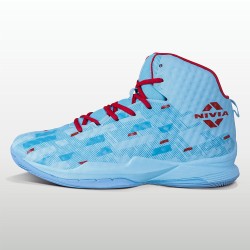 Nivia Engraver 2.0 Basketball Shoes - Sky Blue / Red