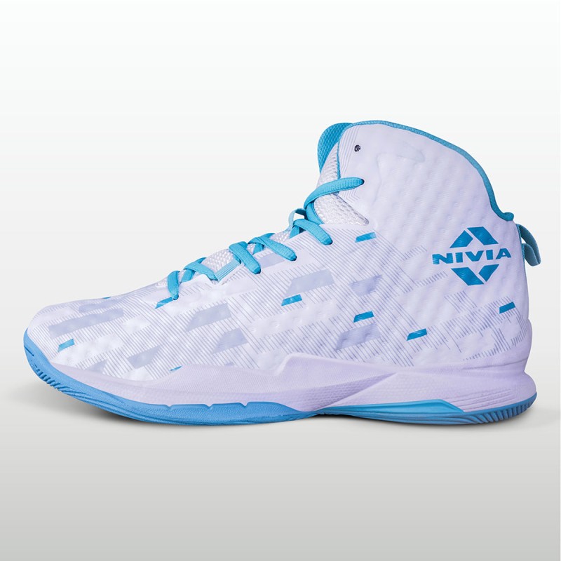 Nivia Engraver 2.0 Basketball Shoes - White / Sky Blue Nivia Engraver 2.0 Basketball Shoes - White / Sky Blue