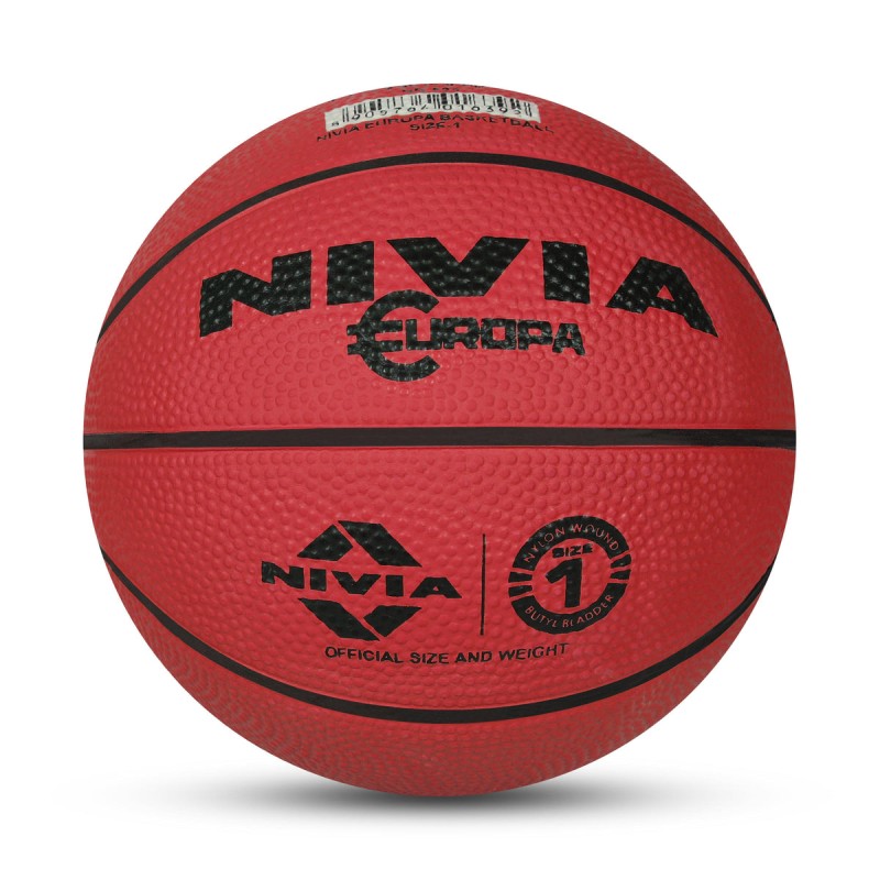 Nivia Europa Basketball Size 1 - Red Nivia Europa Basketball Size 1 - Red