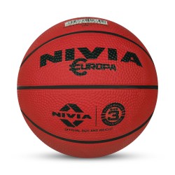 Nivia Europe 8-Panel Basketball - Size 3 - Red