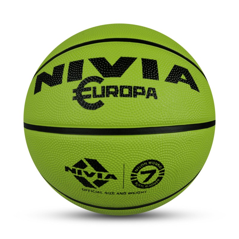 Nivia Europa All-Surface 8-Panel Beginner Basketball - Green Nivia Europa All-Surface 8-Panel Beginner Basketball - Green