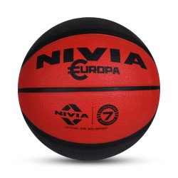 Nivia Europa All-Surface 8-Panel Beginner Basketball - Red/Black