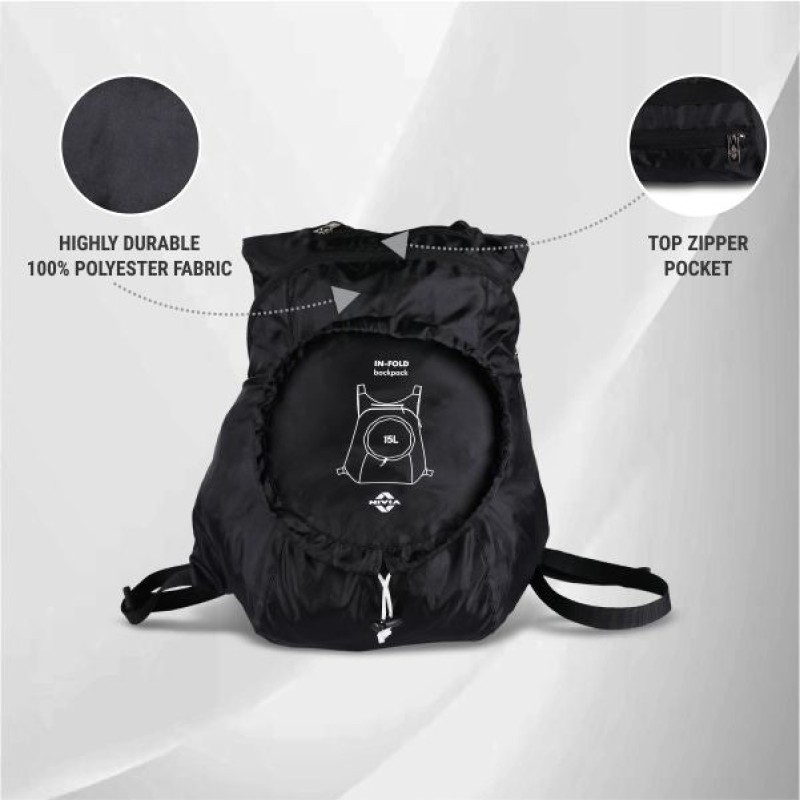 Nivia In-Fold Backpack - Black Nivia In-Fold Backpack - Black