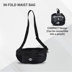 Nivia In-Fold Waist Running Bag - Black Nivia In-Fold Waist Running Bag - Black