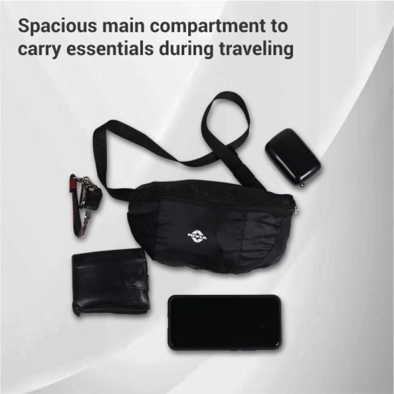Nivia In-Fold Waist Running Bag - Black Nivia In-Fold Waist Running Bag - Black