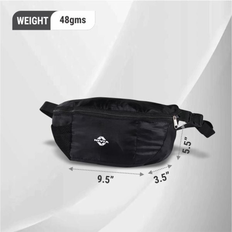 Nivia In-Fold Waist Running Bag - Black Nivia In-Fold Waist Running Bag - Black