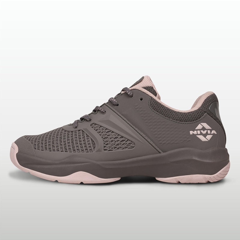 Nivia Jury Badminton Shoes - Storm Front/Pink Nivia Jury Badminton Shoes - Storm Front/Pink
