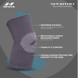 Nivia Super Soft Knee Support - Slip in , Knee Braces & Sleeves, For Stability & Joint Support Available in S | M | L & GreyColor , Used for All kind of impact Sports - Grey Nivia Super Soft Knee Support - Slip in , Knee Braces & Sleeves, For Stability & Joint Support Available in S | M | L & GreyColor , Used for All kind of impact Sports - Grey
