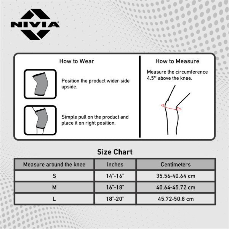 Nivia Knitted Slip-on Knee Support - Black Nivia Knitted Slip-on Knee Support - Black