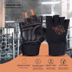 Nivia Leather Gym Weight Lifting Gloves - Black