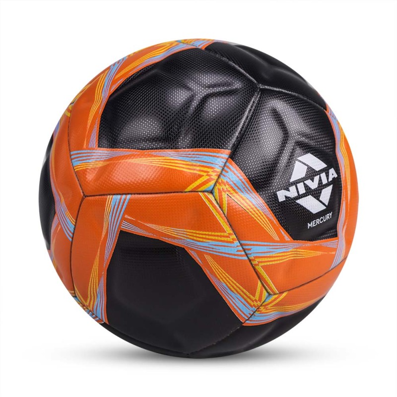 Nivia Mercury Performance Training Football - Black/Orange