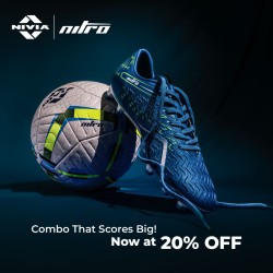 Nivia Nitro Football Studs & Ball Combo - Metallic Blue