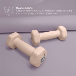 Nivia 1KG Fitness Dumbbell - Pair - Light Peach
