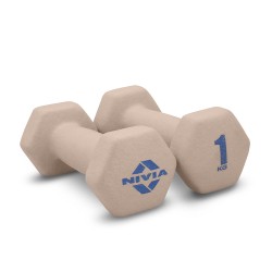 Nivia 1KG Fitness Dumbbell - Pair - Light Peach