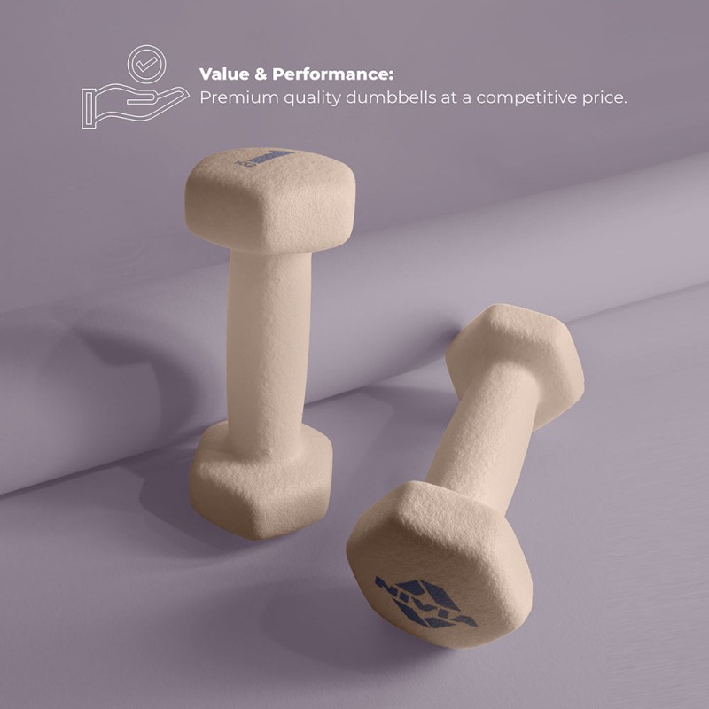 Nivia 1KG Fitness Dumbbell - Pair - Light Peach Nivia 1KG Fitness Dumbbell - Pair - Light Peach