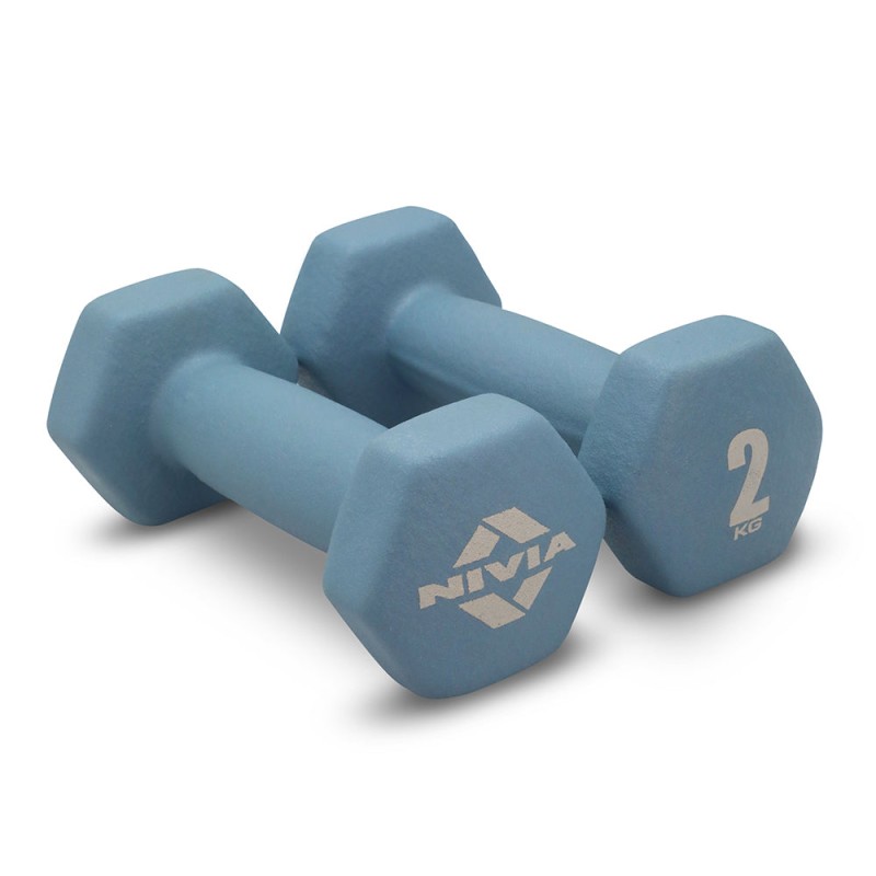 Nivia 2KG Fitness Dumbbell - Pair - Blue Nivia 2KG Fitness Dumbbell - Pair - Blue